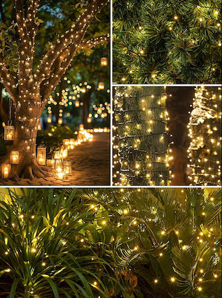2 Pack 200 LED Solar String Lights For Outside