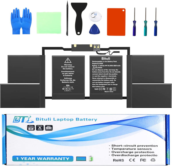 A1820 A1707 Battery for MacBook Pro 15 inch A1707 (Late 2016 Mid 2017) Touch Bar EMC 3162 3072 Series MLH32LL/A MLH42LL/A MLW72LL/A MLW72HN/A MLW82LL/A MPTR2LL/A MPTT2LL/A